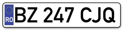 Placuta inmatriculare numar auto  BZ-247-CJQ, BZ 247 CJQ, BZ247CJQ