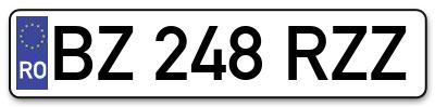 Placuta inmatriculare numar auto  BZ-248-RZZ, BZ 248 RZZ, BZ248RZZ