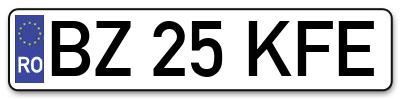 Placuta inmatriculare numar auto  BZ-25-KFE, BZ 25 KFE, BZ25KFE