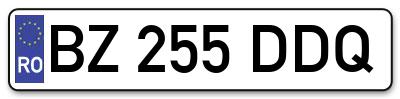 Placuta inmatriculare numar auto  BZ-255-DDQ, BZ 255 DDQ, BZ255DDQ
