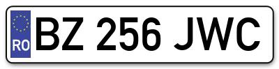 Placuta inmatriculare numar auto  BZ-256-JWC, BZ 256 JWC, BZ256JWC