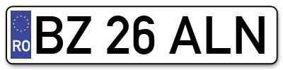 Placuta inmatriculare numar auto  BZ-26-ALN, BZ 26 ALN, BZ26ALN