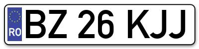 Placuta inmatriculare numar auto  BZ-26-KJJ, BZ 26 KJJ, BZ26KJJ