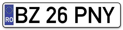 Placuta inmatriculare numar auto  BZ-26-PNY, BZ 26 PNY, BZ26PNY