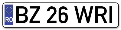 Placuta inmatriculare numar auto  BZ-26-WRI, BZ 26 WRI, BZ26WRI