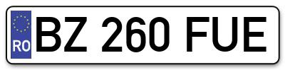 Placuta inmatriculare numar auto  BZ-260-FUE, BZ 260 FUE, BZ260FUE