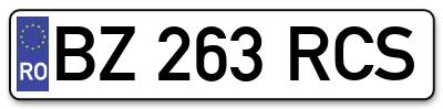 Placuta inmatriculare numar auto  BZ-263-RCS, BZ 263 RCS, BZ263RCS