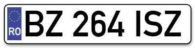 Placuta inmatriculare numar auto  BZ-264-ISZ, BZ 264 ISZ, BZ264ISZ