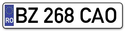 Placuta inmatriculare numar auto  BZ-268-CAO, BZ 268 CAO, BZ268CAO