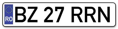 Placuta inmatriculare numar auto  BZ-27-RRN, BZ 27 RRN, BZ27RRN