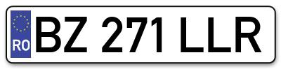 Placuta inmatriculare numar auto  BZ-271-LLR, BZ 271 LLR, BZ271LLR