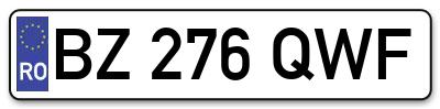 Placuta inmatriculare numar auto  BZ-276-QWF, BZ 276 QWF, BZ276QWF