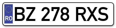 Placuta inmatriculare numar auto  BZ-278-RXS, BZ 278 RXS, BZ278RXS