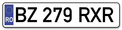 Placuta inmatriculare numar auto  BZ-279-RXR, BZ 279 RXR, BZ279RXR