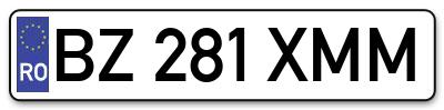 Placuta inmatriculare numar auto  BZ-281-XMM, BZ 281 XMM, BZ281XMM