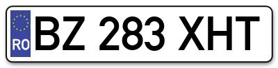 Placuta inmatriculare numar auto  BZ-283-XHT, BZ 283 XHT, BZ283XHT