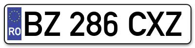 Placuta inmatriculare numar auto  BZ-286-CXZ, BZ 286 CXZ, BZ286CXZ
