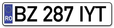 Placuta inmatriculare numar auto  BZ-287-IYT, BZ 287 IYT, BZ287IYT
