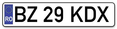 Placuta inmatriculare numar auto  BZ-29-KDX, BZ 29 KDX, BZ29KDX