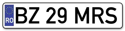 Placuta inmatriculare numar auto  BZ-29-MRS, BZ 29 MRS, BZ29MRS
