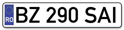 Placuta inmatriculare numar auto  BZ-290-SAI, BZ 290 SAI, BZ290SAI
