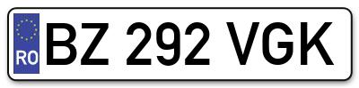 Placuta inmatriculare numar auto  BZ-292-VGK, BZ 292 VGK, BZ292VGK