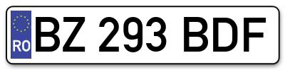 Placuta inmatriculare numar auto  BZ-293-BDF, BZ 293 BDF, BZ293BDF