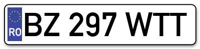 Placuta inmatriculare numar auto  BZ-297-WTT, BZ 297 WTT, BZ297WTT