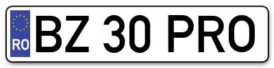 Placuta inmatriculare numar auto  BZ-30-PRO, BZ 30 PRO, BZ30PRO