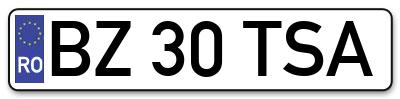 Placuta inmatriculare numar auto  BZ-30-TSA, BZ 30 TSA, BZ30TSA