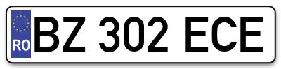 Placuta inmatriculare numar auto  BZ-302-ECE, BZ 302 ECE, BZ302ECE