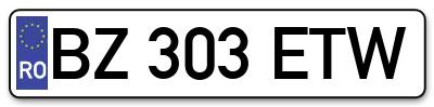 Placuta inmatriculare numar auto  BZ-303-ETW, BZ 303 ETW, BZ303ETW