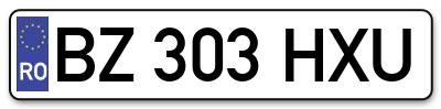 Placuta inmatriculare numar auto  BZ-303-HXU, BZ 303 HXU, BZ303HXU