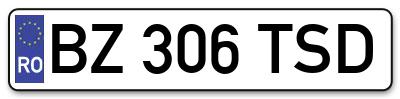 Placuta inmatriculare numar auto  BZ-306-TSD, BZ 306 TSD, BZ306TSD