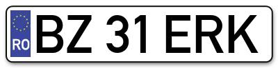 Placuta inmatriculare numar auto  BZ-31-ERK, BZ 31 ERK, BZ31ERK