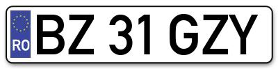 Placuta inmatriculare numar auto  BZ-31-GZY, BZ 31 GZY, BZ31GZY
