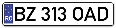 Placuta inmatriculare numar auto  BZ-313-OAD, BZ 313 OAD, BZ313OAD