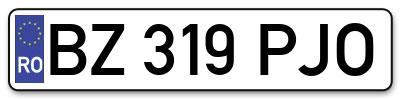 Placuta inmatriculare numar auto  BZ-319-PJO, BZ 319 PJO, BZ319PJO