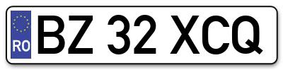 Placuta inmatriculare numar auto  BZ-32-XCQ, BZ 32 XCQ, BZ32XCQ