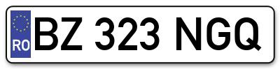 Placuta inmatriculare numar auto  BZ-323-NGQ, BZ 323 NGQ, BZ323NGQ