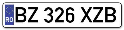 Placuta inmatriculare numar auto  BZ-326-XZB, BZ 326 XZB, BZ326XZB