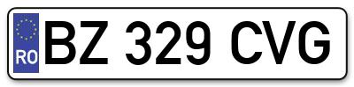 Placuta inmatriculare numar auto  BZ-329-CVG, BZ 329 CVG, BZ329CVG