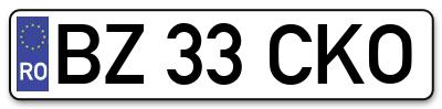 Placuta inmatriculare numar auto  BZ-33-CKO, BZ 33 CKO, BZ33CKO