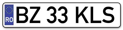Placuta inmatriculare numar auto  BZ-33-KLS, BZ 33 KLS, BZ33KLS