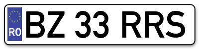 Placuta inmatriculare numar auto  BZ-33-RRS, BZ 33 RRS, BZ33RRS