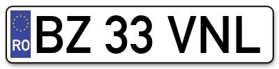 Placuta inmatriculare numar auto  BZ-33-VNL, BZ 33 VNL, BZ33VNL