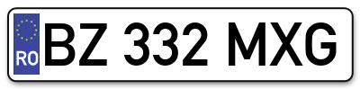 Placuta inmatriculare numar auto  BZ-332-MXG, BZ 332 MXG, BZ332MXG