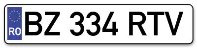 Placuta inmatriculare numar auto  BZ-334-RTV, BZ 334 RTV, BZ334RTV