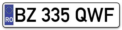 Placuta inmatriculare numar auto  BZ-335-QWF, BZ 335 QWF, BZ335QWF