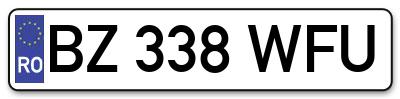 Placuta inmatriculare numar auto  BZ-338-WFU, BZ 338 WFU, BZ338WFU